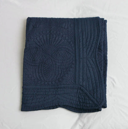 Heirloom Quilted Baby Blanket - Navy