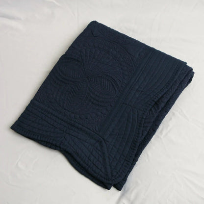 Heirloom Quilted Baby Blanket - Navy
