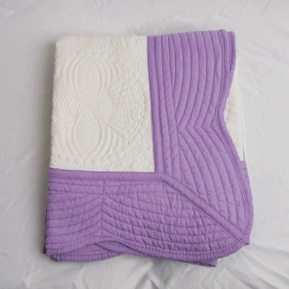 Heirloom Quilted Baby Blanket - Purple Trim