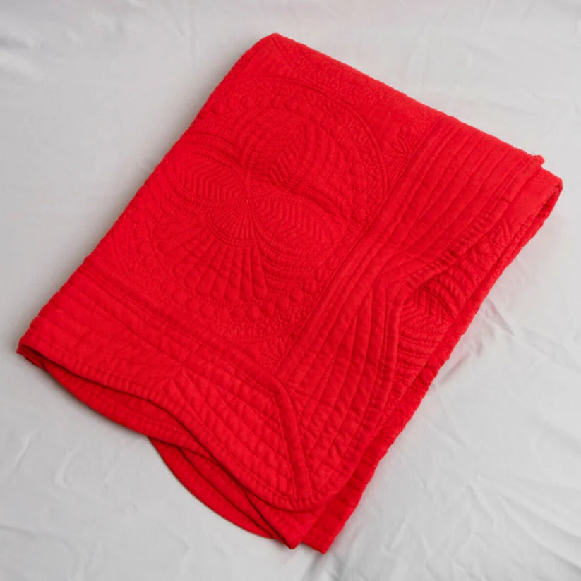 Heirloom Quilted Baby Blanket - Red