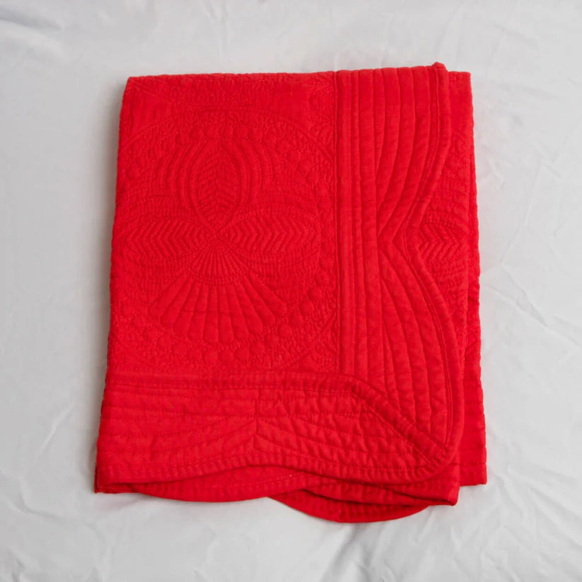 Heirloom Quilted Baby Blanket - Red