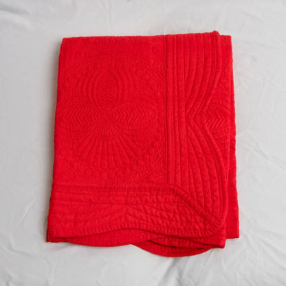 Heirloom Quilted Baby Blanket - Red