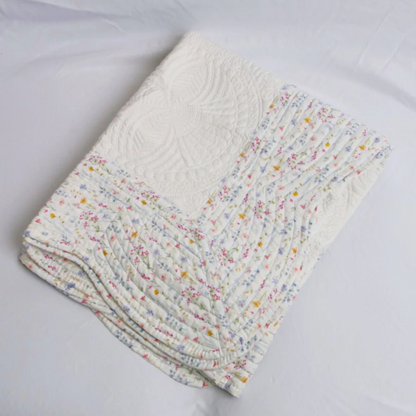 Heirloom Quilted Baby Blanket - Wildflowers