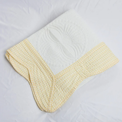 Heirloom Quilted Baby Blanket - Yellow Gingham